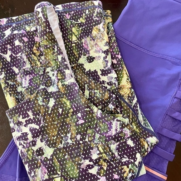 LULULEMON bra top SZ 8 rich purple and green with matching headband - Picture 13 of 14